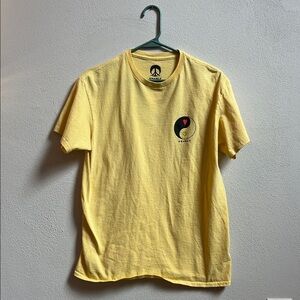 Yellow Graphic Tee with Yin Yang Design